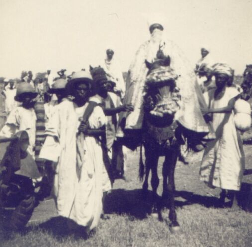 The Emir of Kano attending celebrations at the end of Ramadan 1941 
