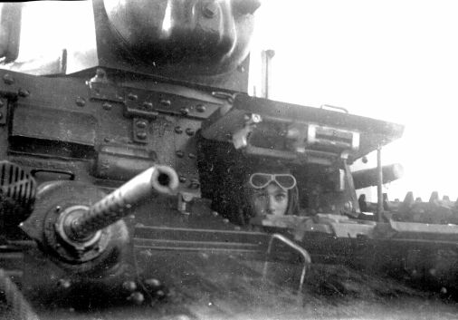 Gaston Eve driving Stuart light tank M3A1 Picardie 