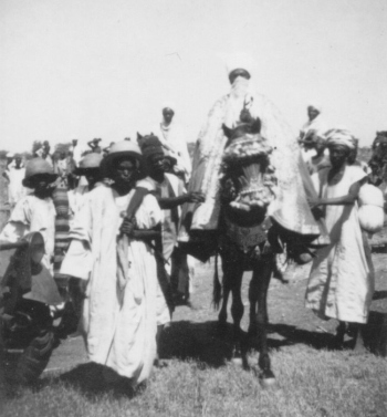 The Emir of Kano attending celebrations at the end of Ramadan 1941 